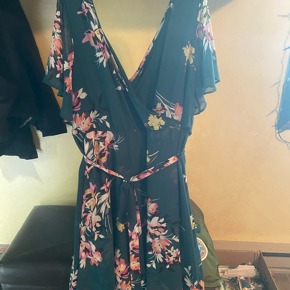 Torrid Teal Floral Maxi Dress